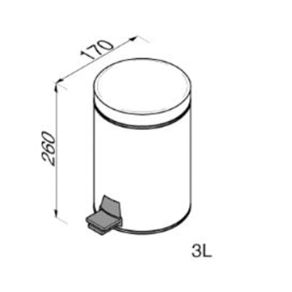 Χαρτοδοχείο 3lt Geesa Chrome