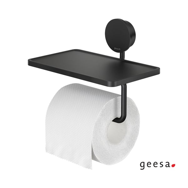 Χαρτοθήκη με εταζέρα Opal Black Matt 18,5 cm