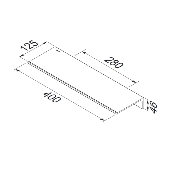 Ραφιέρα επιτοίχια μπάνιου LEEV Black Matt 40 cm