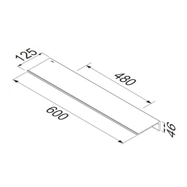 Ραφιέρα επιτοίχια μπάνιου LEEV Black Matt 60 cm