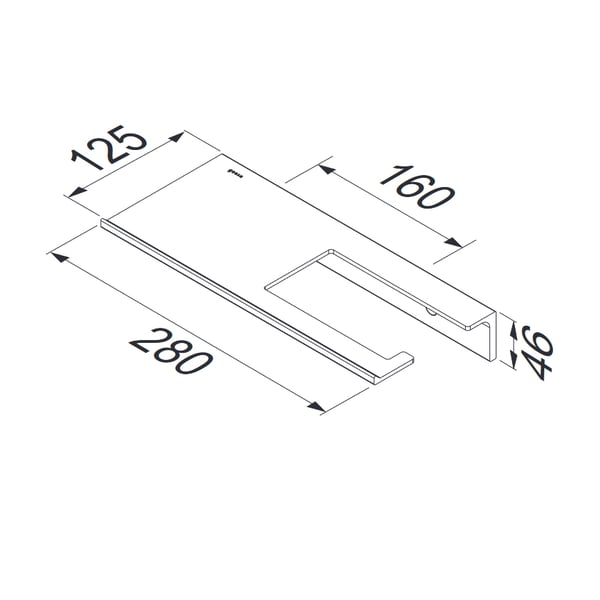 Χαρτοθήκη με εταζέρα LEEV Black Matt 28 cm