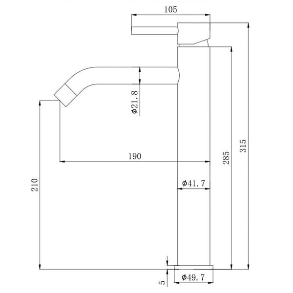 Μπαταρία νιπτήρος ψηλή Serie MM nickel spazzolato MXLHMCMMCNS