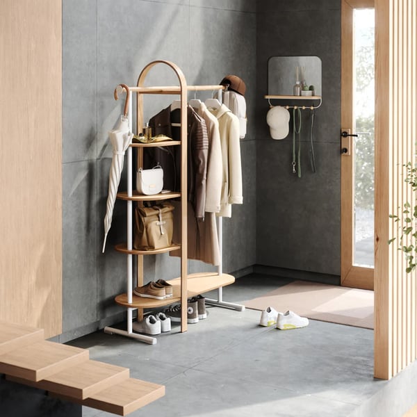 Κρεμάστρα Δαπέδου Bellwood 1019131-668 Natural-White Umbra