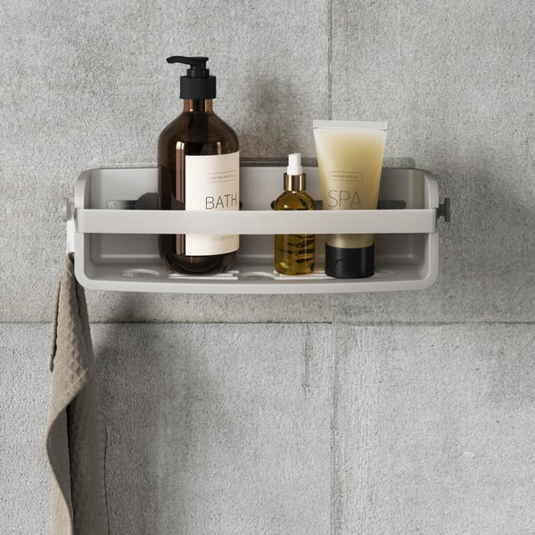 Επιτοίχια Ραφιέρα μπάνιου μονή Flex Adhesive Γκρι 33x11x9 cm Umbra 1021300-918