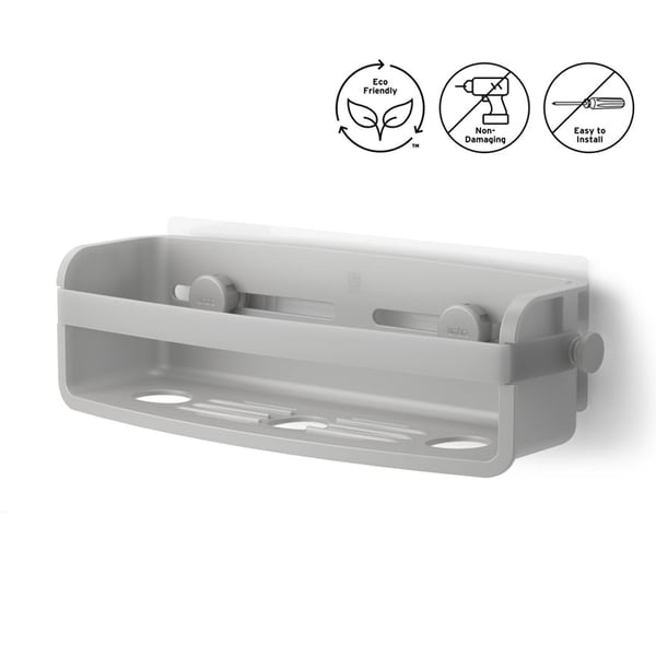 Επιτοίχια Ραφιέρα μπάνιου μονή Flex Adhesive Γκρι 33x11x9 cm Umbra 1021300-918