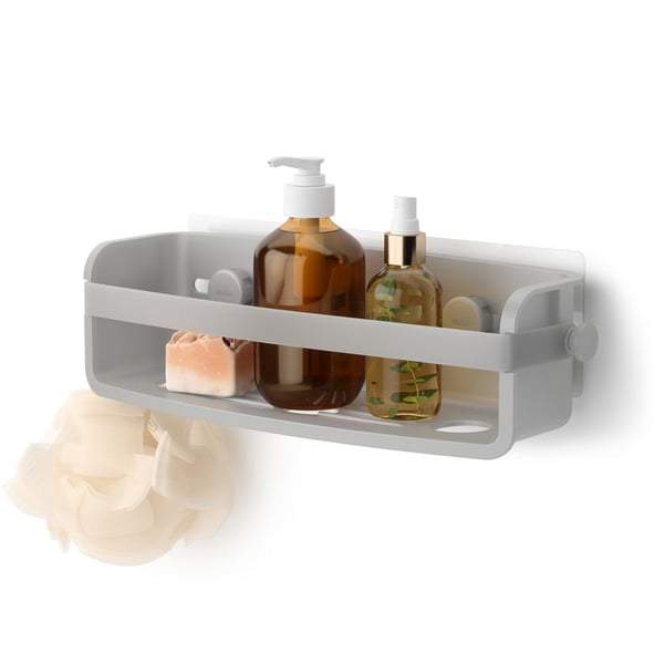 Επιτοίχια Ραφιέρα μπάνιου μονή Flex Adhesive Γκρι 33x11x9 cm Umbra 1021300-918