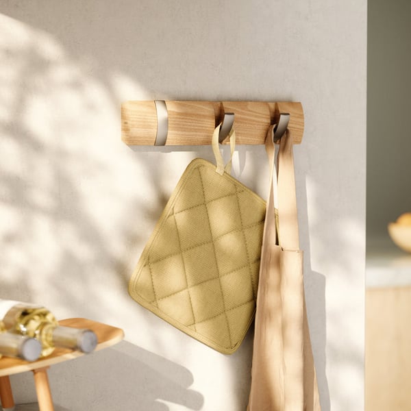 Κρεμάστρα με 3 άγκιστρα Flip Natural 318853-390