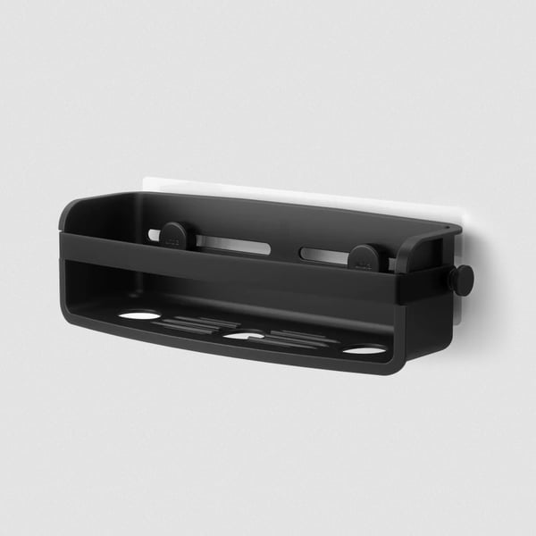 Επιτοίχια Ραφιέρα μπάνιου Flex Adhesive Μαύρη 33x12x9cm Umbra 1021300-040