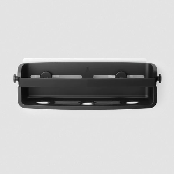 Επιτοίχια Ραφιέρα μπάνιου Flex Adhesive Μαύρη 33x12x9cm Umbra 1021300-040