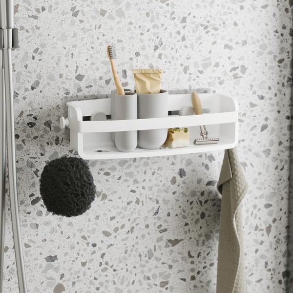 Επιτοίχια Ραφιέρα μπάνιου Flex Adhesive White 32x12x9cm Umbra 1021300-660