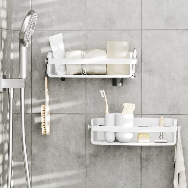 Επιτοίχια Ραφιέρα μπάνιου Flex Adhesive White 32x12x9cm Umbra 1021300-660