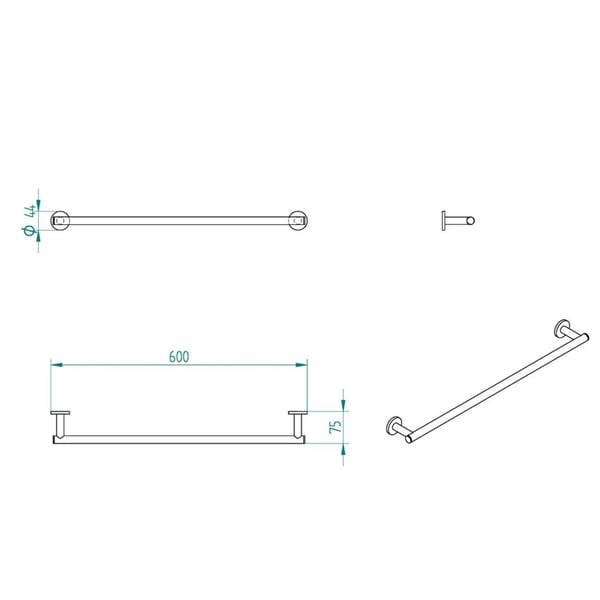Πετσετοθήκη Omicron 60cm Gold PVD Brushed