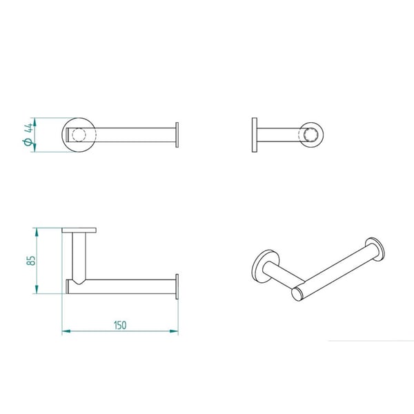 Χαρτοθήκη Omicron Gun Metal PVD Brushed