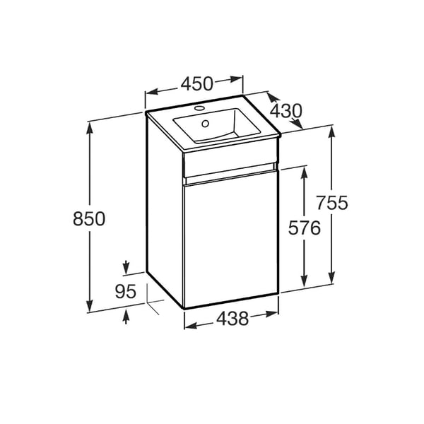 Έπιπλο μπάνιου Unik N-Cube 45 cm Α852501806