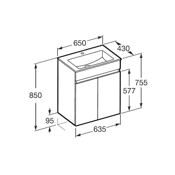 Έπιπλο μπάνιου Unik N-Cube 65 cm A852502808 