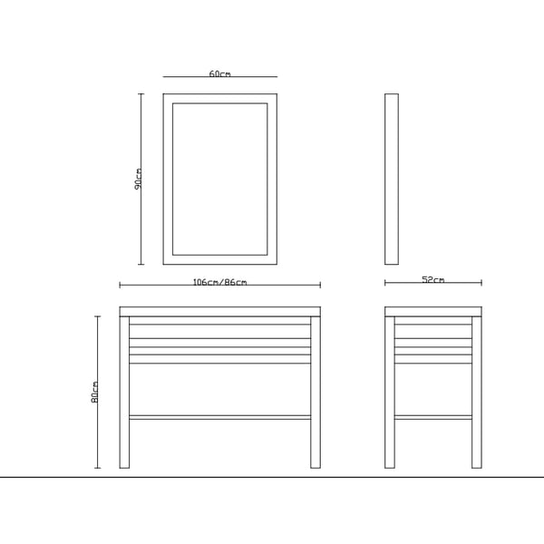 Έπιπλο μπάνιου Pure Wood Πεύκο Φυσικό