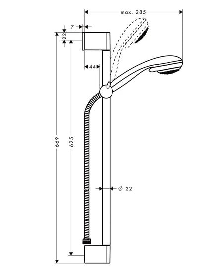 Βέργα ντους Set Crometta 85