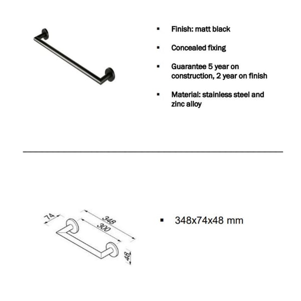 Μπάρα στήριξης Nemox black matt