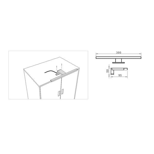 Φωτιστικό καθρέπτη ALA 300 Chrome Silver 30cm