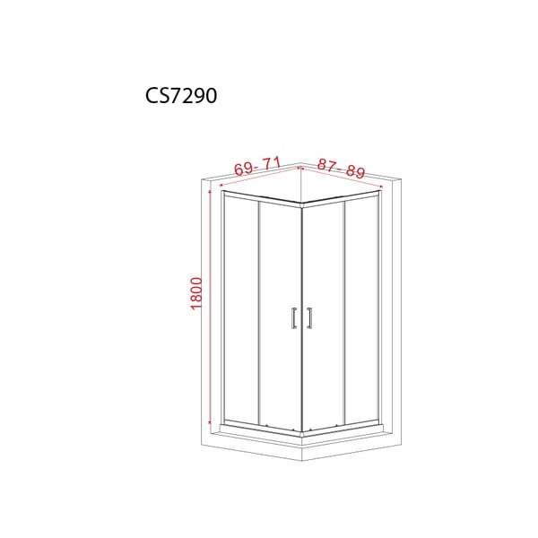 Καμπίνα ασύμμετρη Starlet offset corner entry 72x90
