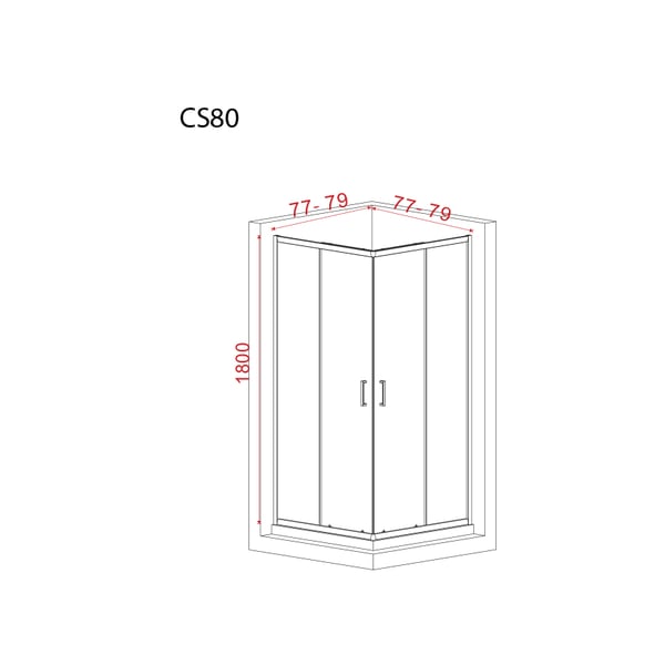 Καμπίνα Starlet offset corner entry Fabric 80x80