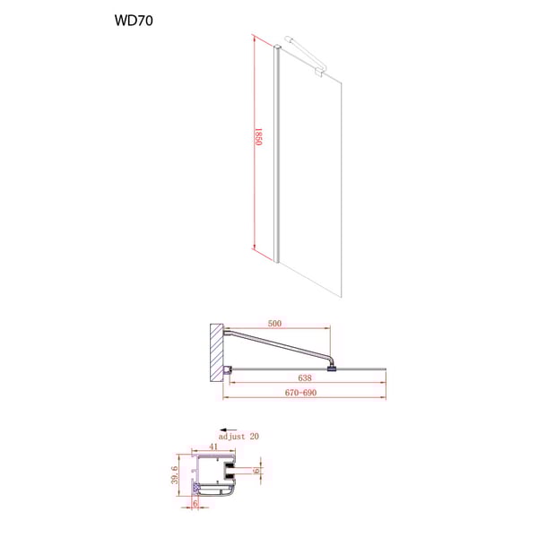 Σταθερό πάνελ Iwis WD70C (67-69cm)