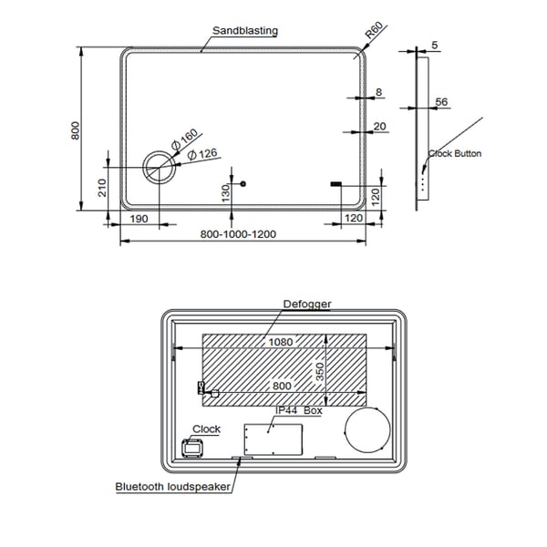Καθρέπτης Culm 100x80 cm Luminor