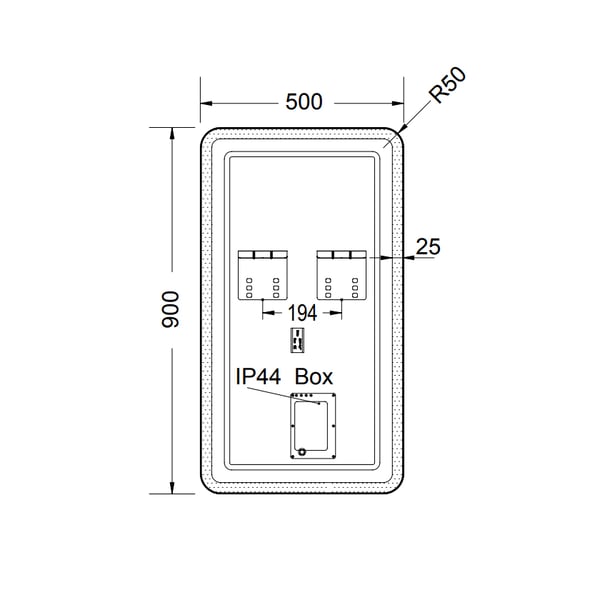 Καθρέπτης Virgo Led 50x90 cm Luminor