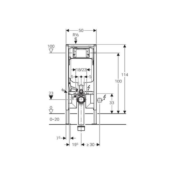 Καζανάκι εντοιχιζόμενο γυψοσανίδας Sigma 111.796.00.1 Geberit