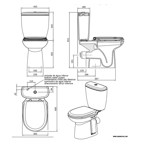 Λεκάνη Aveiro pack Sanindusa 103936004
