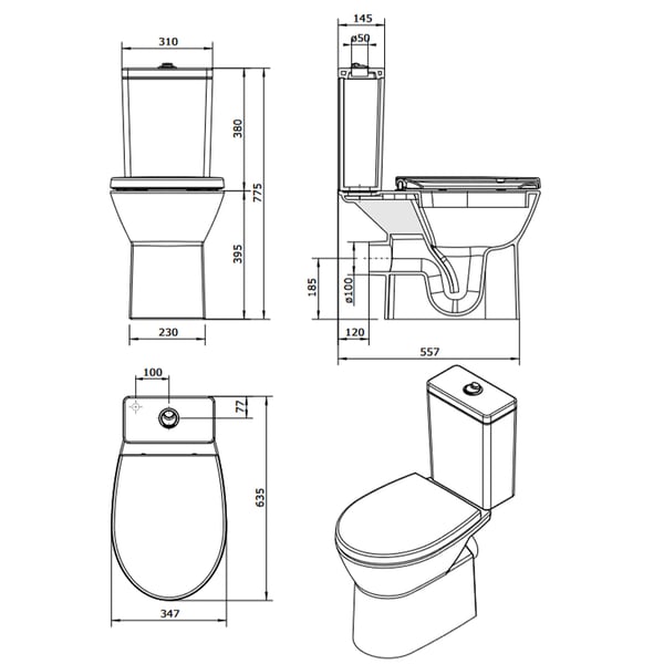 Λεκάνη Easy Rimflush W/D close