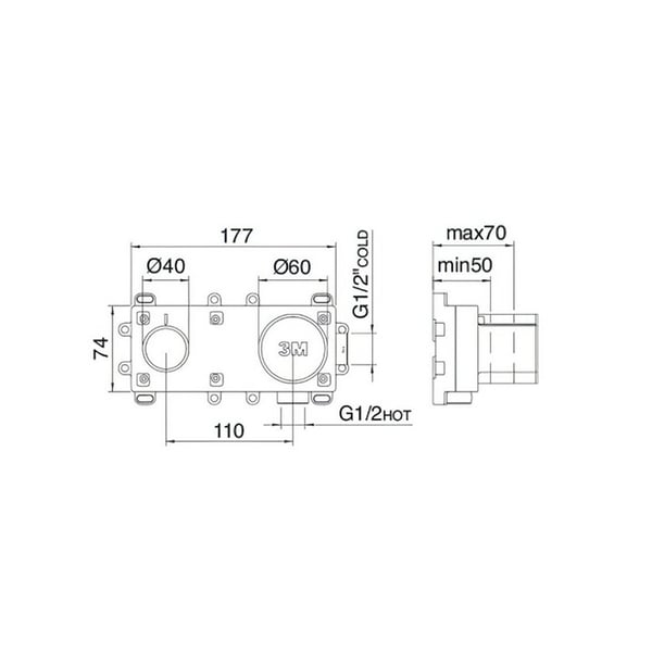 Μηχανισμός  για Μπαταρία Νιπτήρος Εντοιχισμού RWIT51A5ZZ01