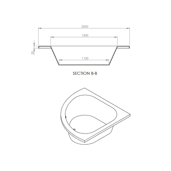 Μπανιέρα Isabel 1.45x1.45 cm