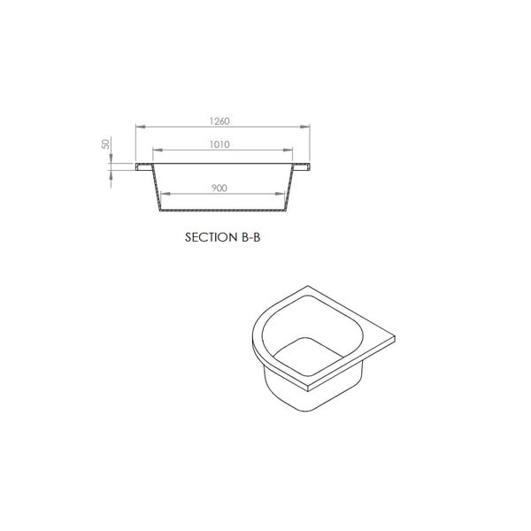 Μπανιέρα Mykonos 0.90x0.90 cm