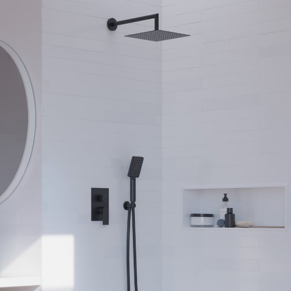Σετ εντοιχισμού ντους Alpha Black Matt EC208
