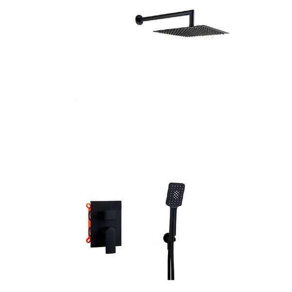 Σετ εντοιχισμού ντους Alpha Black Matt EC208