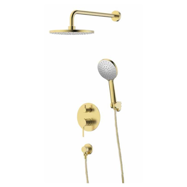 Σετ εντοιχισμού 2 εξόδων ντους Carla Brushed Gold 