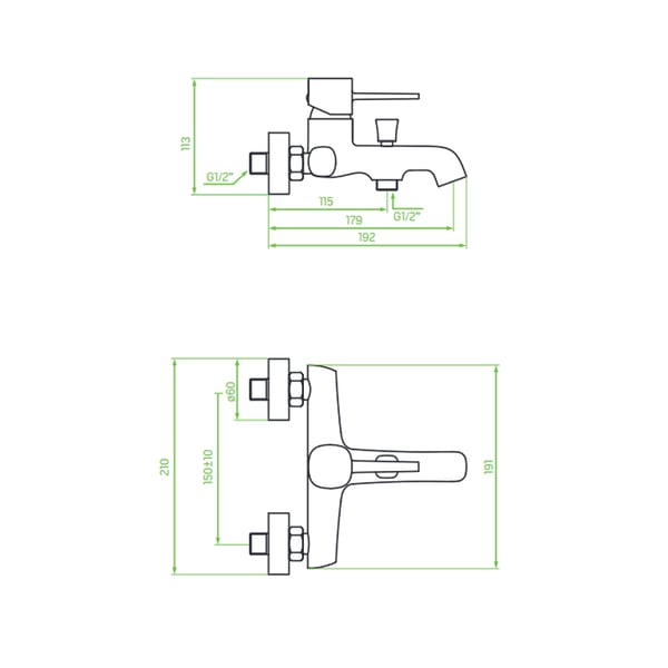Μπαταρία λουτρού Pola Black Matt  BAP 710D LAVEO