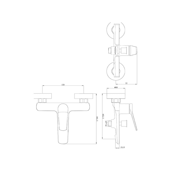 Μπαταρία λουτρού Borras Avance 3763C Chrome 
