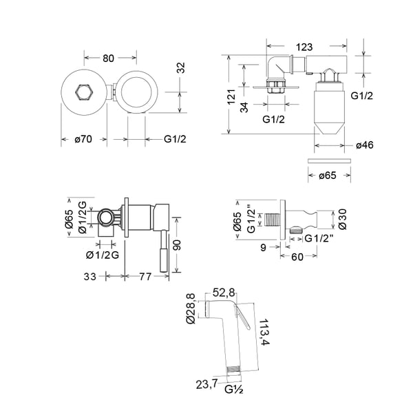 Ντουζάκι μπιντέ Flush Mix 12211-100