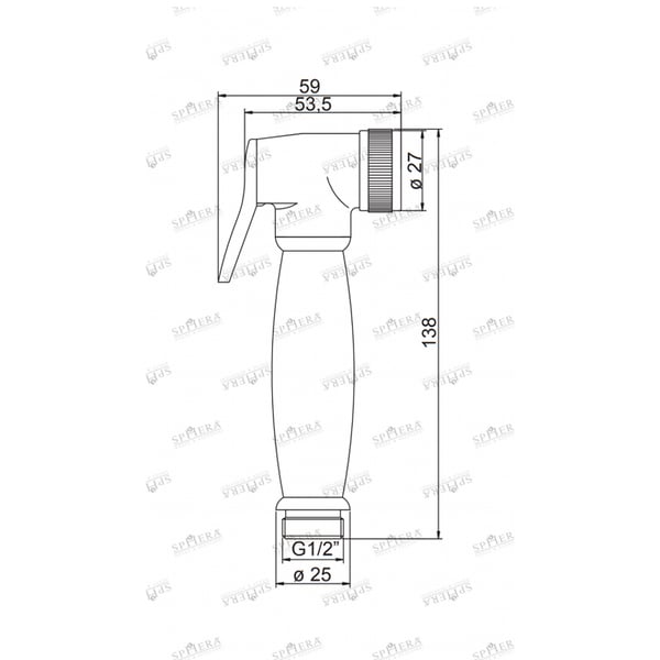 Ντουζάκι μπιντέ Nichel Spazzolato D09181