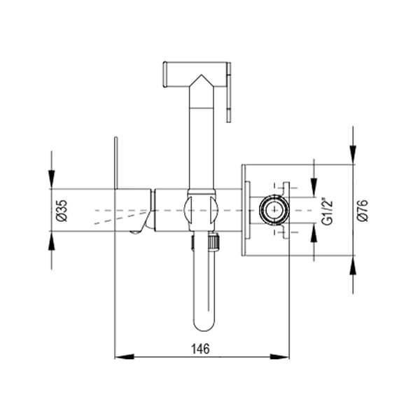 Ντουζάκι μπιντέ Ares Chrome 34ARE0010120