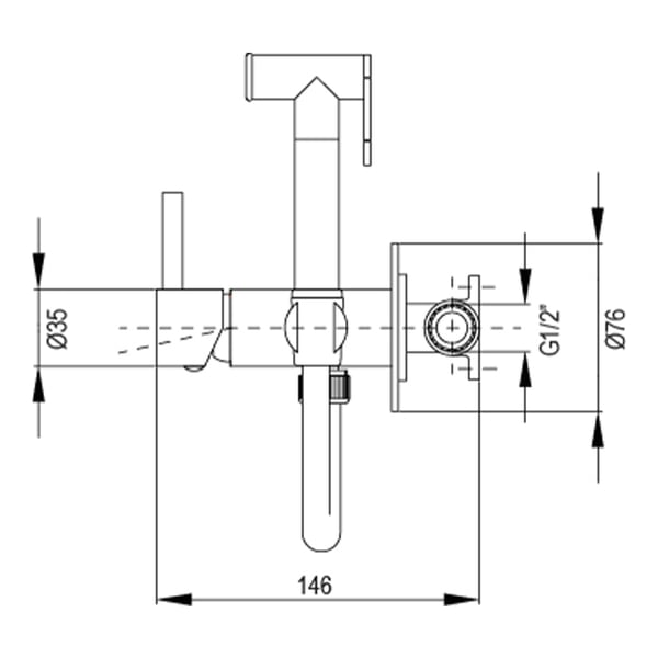 Ντουζάκι Μπιντέ TAUS Brushed Gold