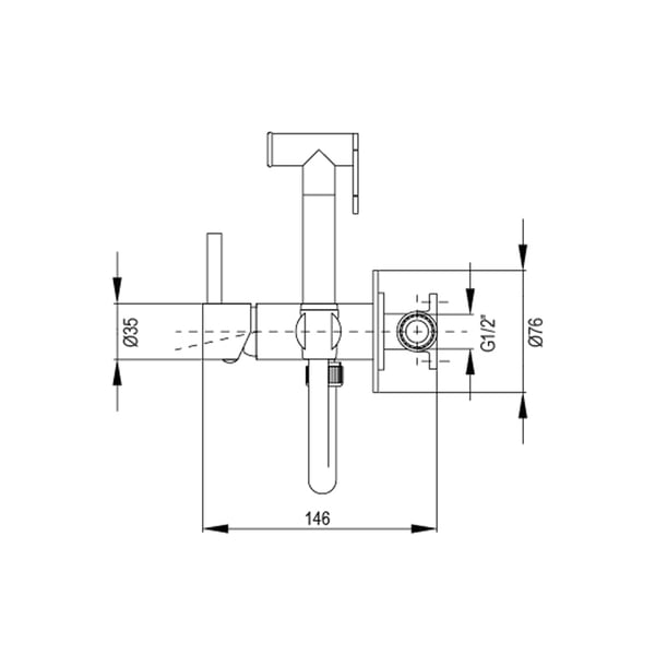Ντουζάκι Μπιντέ TAUS Gun metal