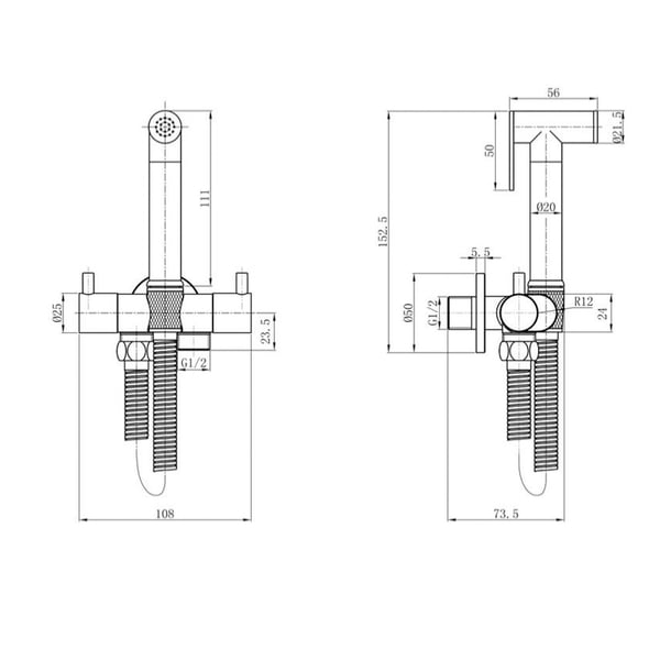Ντουζάκι Μπιντέ Round Chrome 097882 Interflex 
