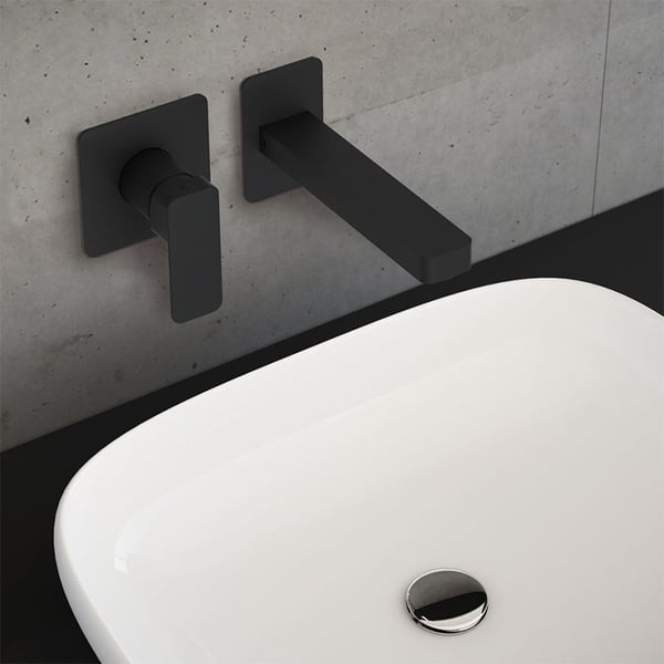 Μπαταρία Νιπτήρος Εντοιχισμού Quadra Black Matt