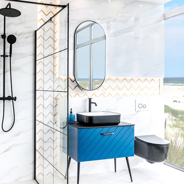 Μπαταρία νιπτήρος Muro Black Matt ψηλή BAU 72ND LAVEO