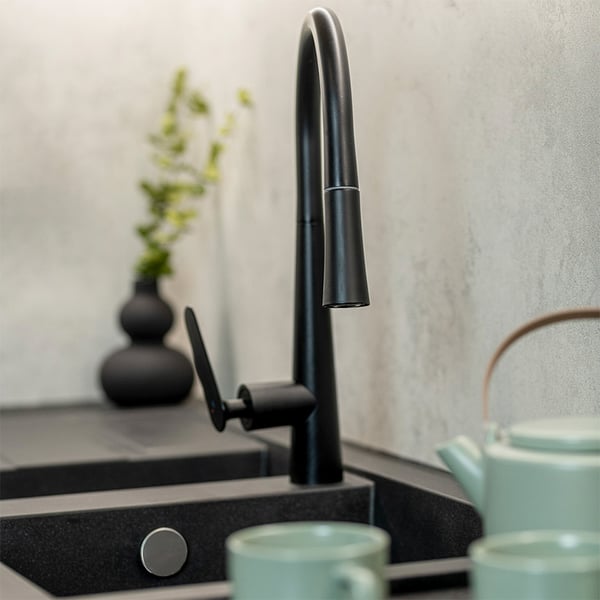 Μπαταρία νεροχύτη Nalda Black Matt BAY 769D