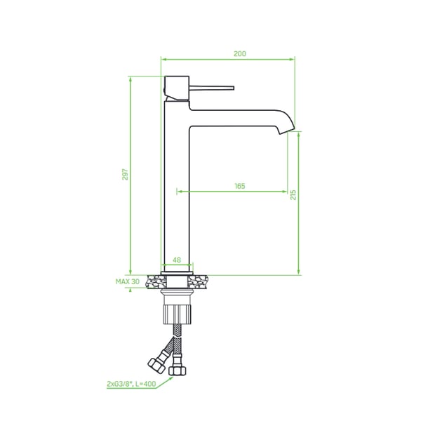 Μπαταρία νιπτήρος Pola Chrome ψηλή BAP 72ND lAVEO