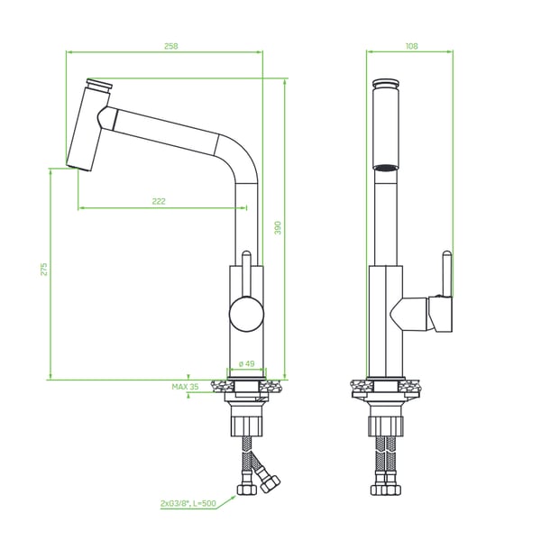 Μπαταρία νεροχύτη Toro Chrome BAX 069D LAVEO